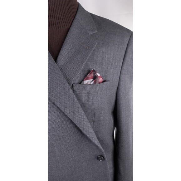 Jos A Bank Traveler's Men’s Sz 48R Gray 100% Wool Two Button Blazer Jacket Coat - Picture 4 of 13
